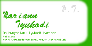 mariann tyukodi business card